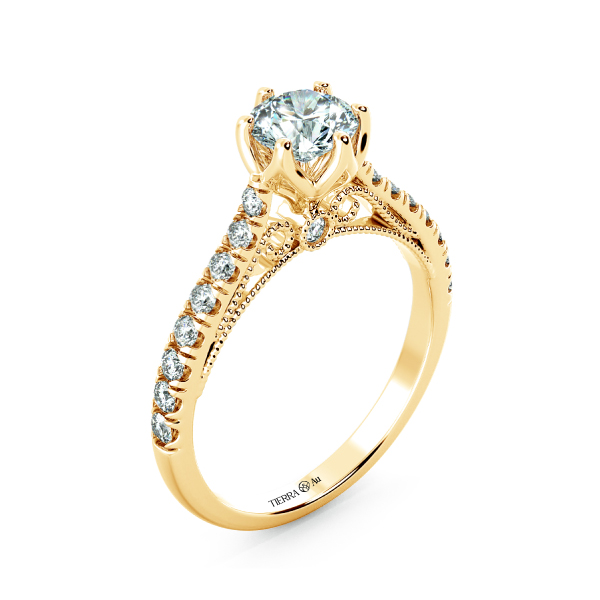 Nhẫn đính hôn Bridge Accent vintage, đai tấm NCH1608 4